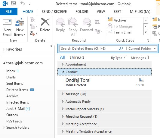 Outlook 2013 Contact restore 03