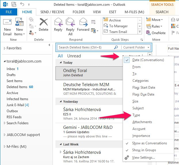 Outlook 2013 Contact restore 02