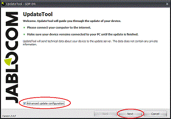 JabloTool GDP language selection