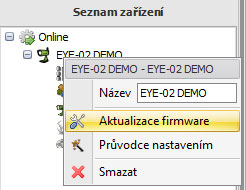 Vyberte Aktualizace firmware