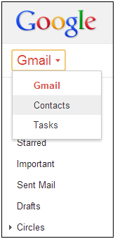 Select Gmail contacts
