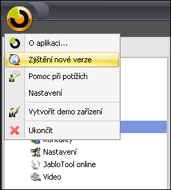 Zvolte Zjištění nové verze