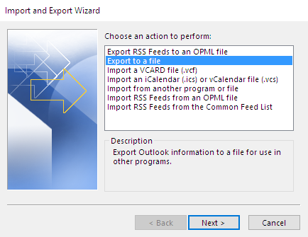 Export to a file