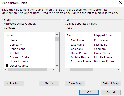 Select map fields