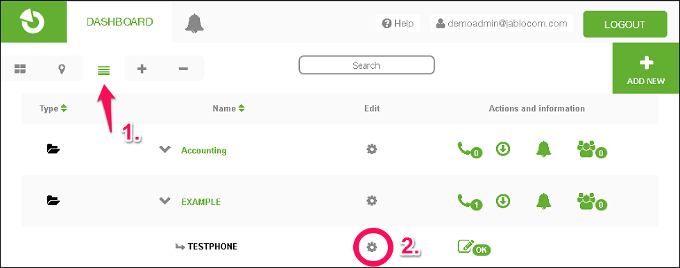 Open settings